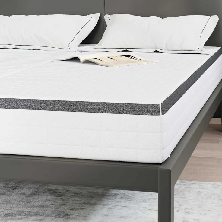 vidaXL Matratze 2 pcs Weiß und Grau 70 x 190 cm Bonell Feder 4106442 – Bild 7
