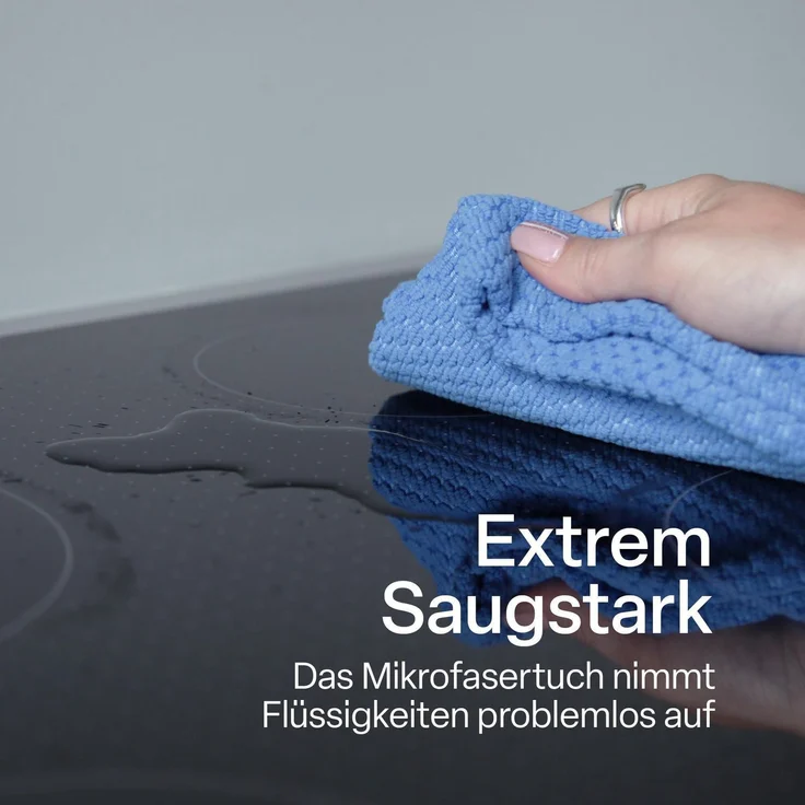 Premium Geschirrtuch 300g/m² - Microsensation - 60x40cm ( Türkis / 4er Pack ) Reinigungstücher Mikrofasertuch - super saugfähige Küchentücher – Bild 7