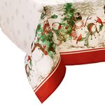 Elrene Home Fashions Snowman Winterland Holiday Snowflake Tischdecke, Polyester, Bunt, 60"x102" Rectangle (Tablecloth)