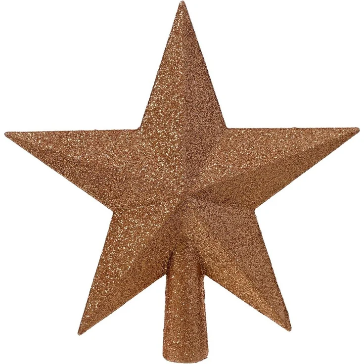 Kaemingk Christbaumspitze, Christbaumspitze Stern mit Glitzer 19cm Kunststoff - Brandy