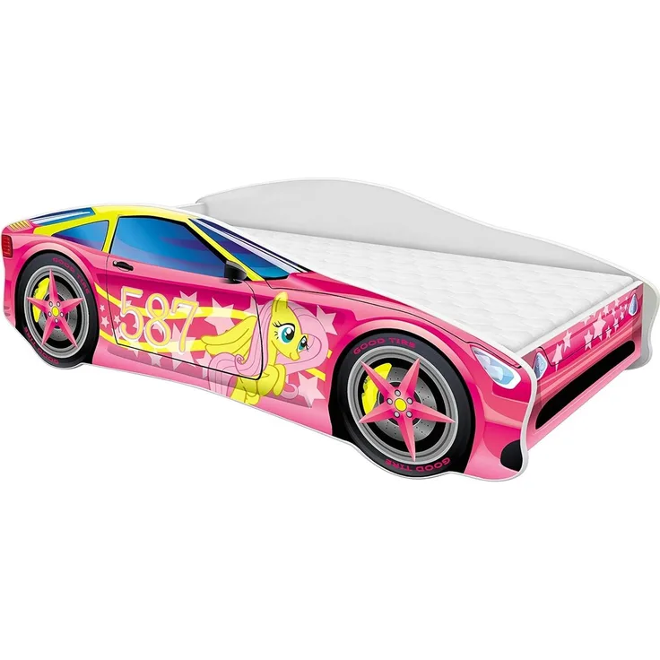 Kinderbett Autobett Auto Junior mit Lattenrost und Matratze 140x70 160x80 180x80 ACMA (140x70, 8)