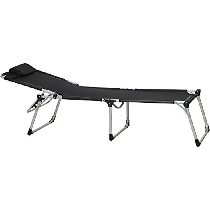 Siena Garden Sole Sonnenliege Aluminium silber mit Textilbezug schwarz 357891 Klappliege – Bild 12