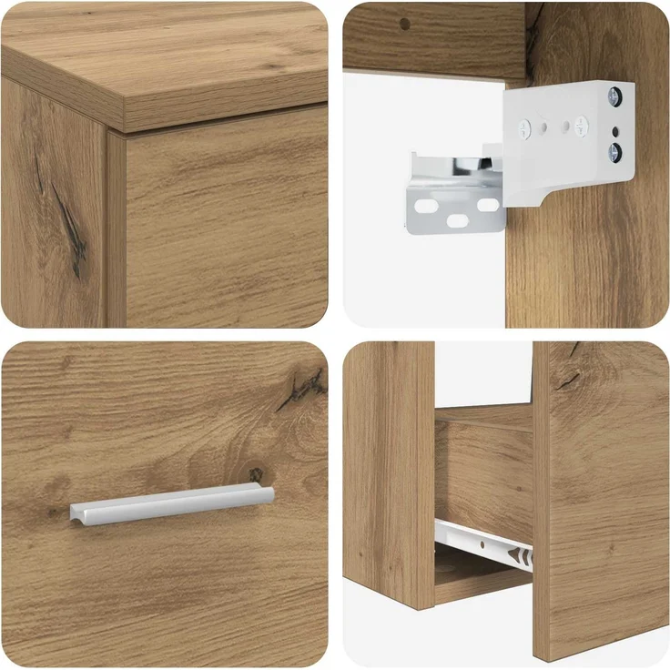 vidaXL Badezimmerschrank-Set 2 stk. Artisan-Eiche 79,5 x 41 x 80 cm 3403959 – Bild 6