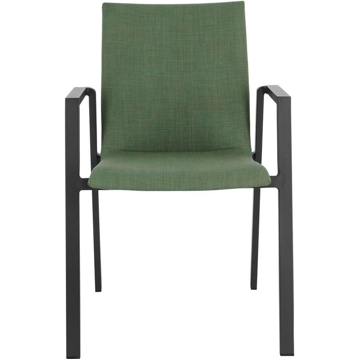 Gartenstuhl Enodo aus Aluminium, modern gepolstert, stapelbar, anthrazit olive, für draußen – Bild 3