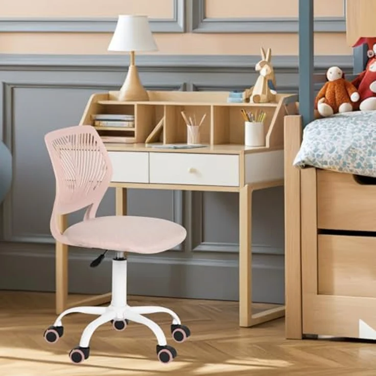 FurnitureR Bunte Schreibtischstuhl, Modernes verstellbares Design Computer Sitz, Swivel Armless Stuhl, Kinderzimmer, Home Office Task Chair – Bild 3