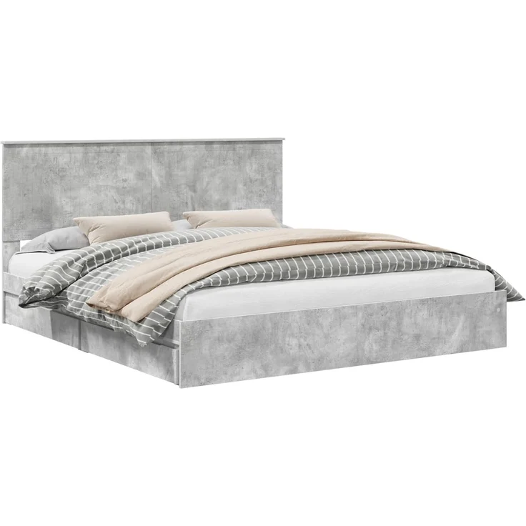 vidaXL Aufbewahrungsbett Beton Grau 180 x 200 cm Holzwerkstoff 3411183 – Bild 1