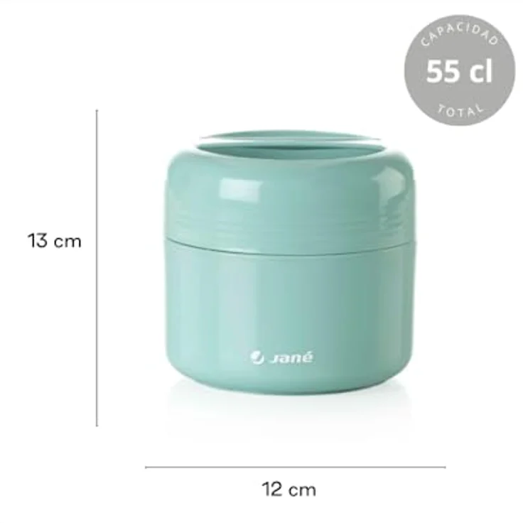 Jané Thermoskanne für Brei, Fassungsvermögen 55 cl, geeignet für Mikrowelle und Gefrierschrank, bis zu 4 Stunden, Mint – Bild 4