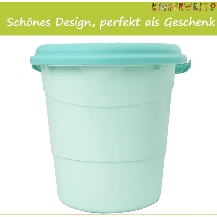 Premium Windeleimer aquamarin mit Deckel und Tragegriff – Bild 2