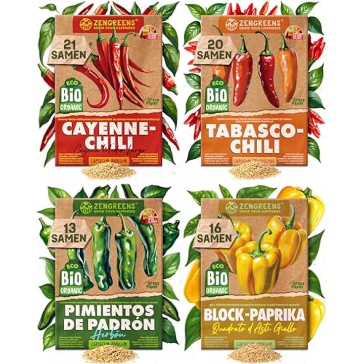 ZenGreens® - Bio Paprikasamen im 12er Set - 12 Paprika Samen für den einfachen Anbau im Garten, Balkon oder Hochbeet - Pflanzensamen - Saatgut – Bild 13