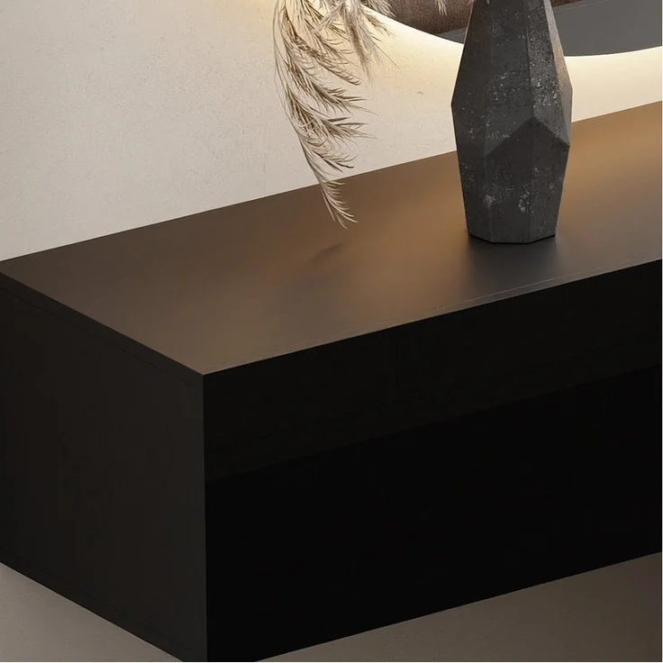 Planetmöbel Garderoben-Set Hängeschrank WEST 100 cm schwarz, (Garderobenschrank, Wandgarderobe hängend oder stehend), in verschiedenen Farben – Bild 2