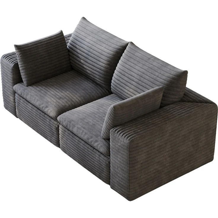 DESVIAE Sofa modular 180x60x90 cm aus Stoff in Dunkelgrau mit Schaumstofffüllung – Bild 6
