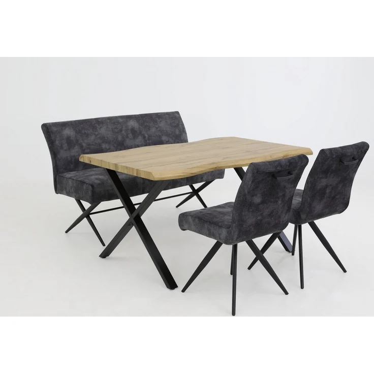 HELA Drehstuhl PORTO (Set, 4 St), 4-Fuß, 360° drehbar, Federkorb, Vintage Velvet Optik, mit Griff – Bild 5
