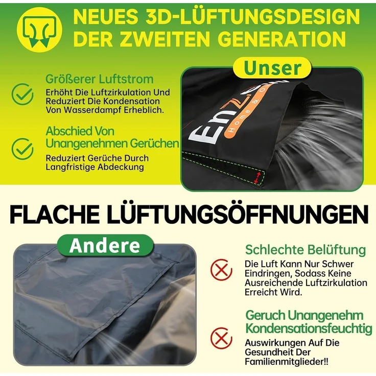Enzeno Abdeckung Gartenmöbel 300x200x90cm wasserdicht Oxford Material – Bild 5
