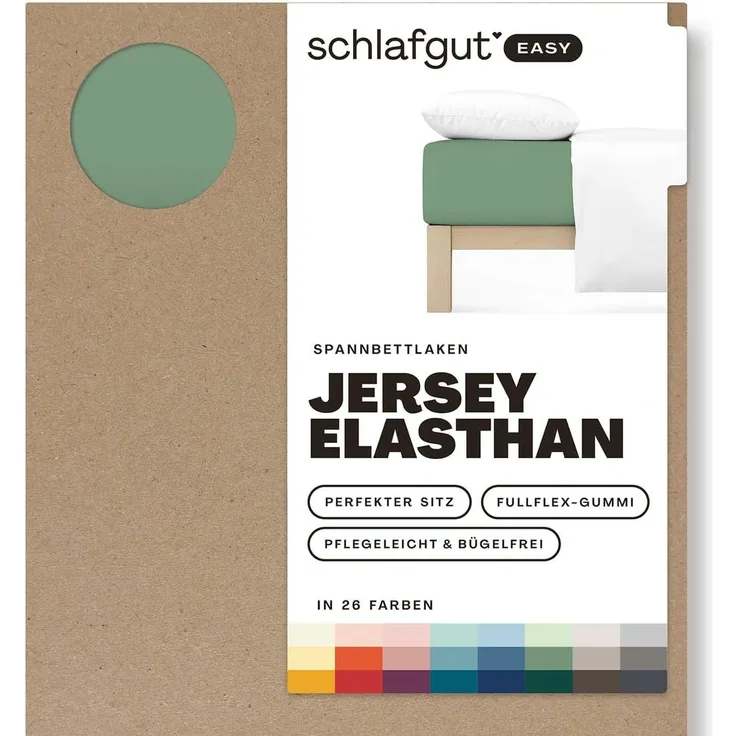 Adam Matheis Spannbettlaken EASY Jersey BL 160x200 cm grün Spannbetttuch Bettlaken Spannlaken