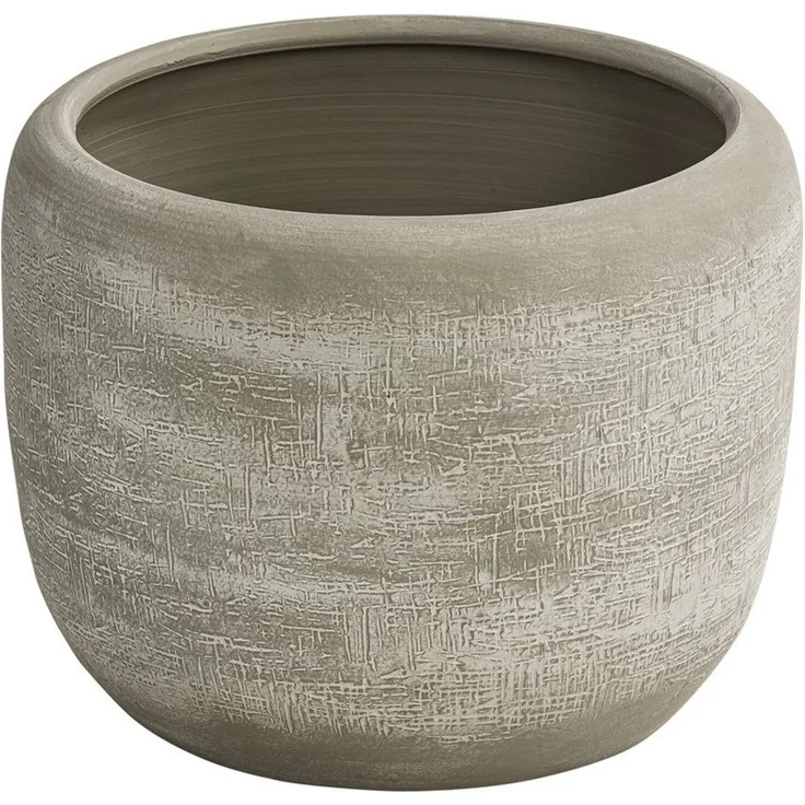 Dehner Übertopf Romy, Ø 24 - 29 cm, Höhe 20 - 26 cm, rund, Keramik, Übertopf mit reliefartiger Oberfläche, für Zimmerpflanzen – Bild 1