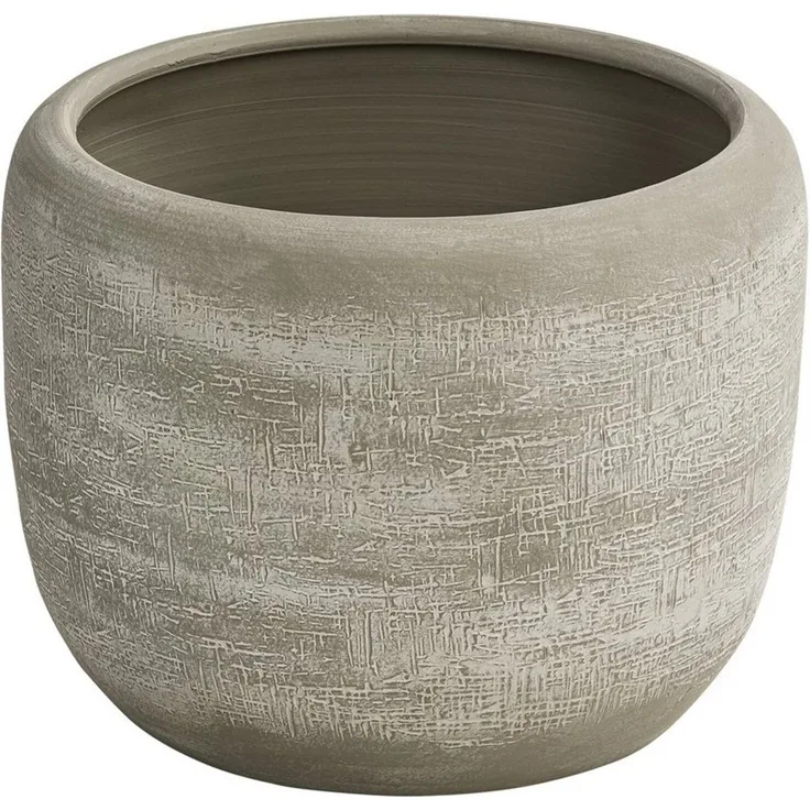Dehner Übertopf Romy, Ø 24 - 29 cm, Höhe 20 - 26 cm, rund, Keramik, Übertopf mit reliefartiger Oberfläche, für Zimmerpflanzen