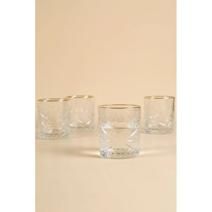 Hermia Concept 'Lumiere 350' Gläser-Set (4-teilig), Gold / Transparent, 8,5 x 8,5 x 9,9 cm, 350 ml – Bild 3