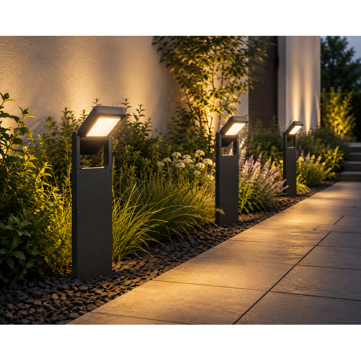 Solar-LED-Gartenleuchte, Wegleuchte, verstellbar, 2er Set – Bild 4