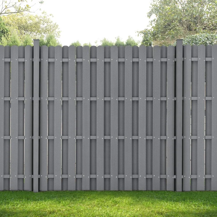 WPC Gartenzaun 185x193 cm Grau [neu. holz] – Bild 5