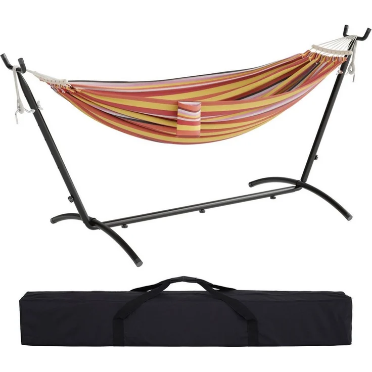 Mondeer Hängemattengestell Gartenhängematte, (Doppelhängematte), 6 Höhen verstellbar, mit Gestell bis 270kg – Bild 3