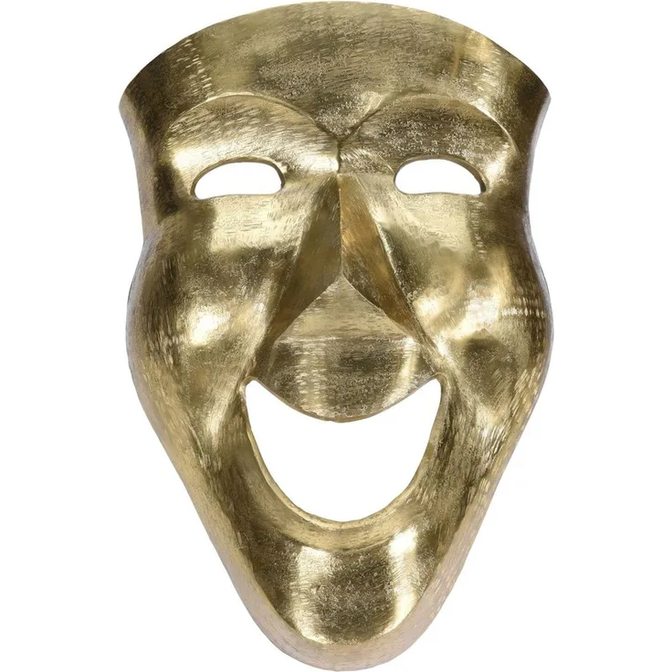 Wanddeko Maske 46cm Alu silber oder gold Wandbild Wanddekoration Karnevalsmaske gold