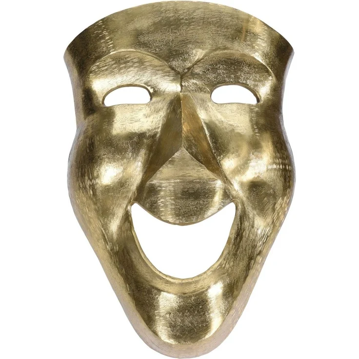 Wanddeko Maske 46cm Alu silber oder gold Wandbild Wanddekoration Karnevalsmaske gold