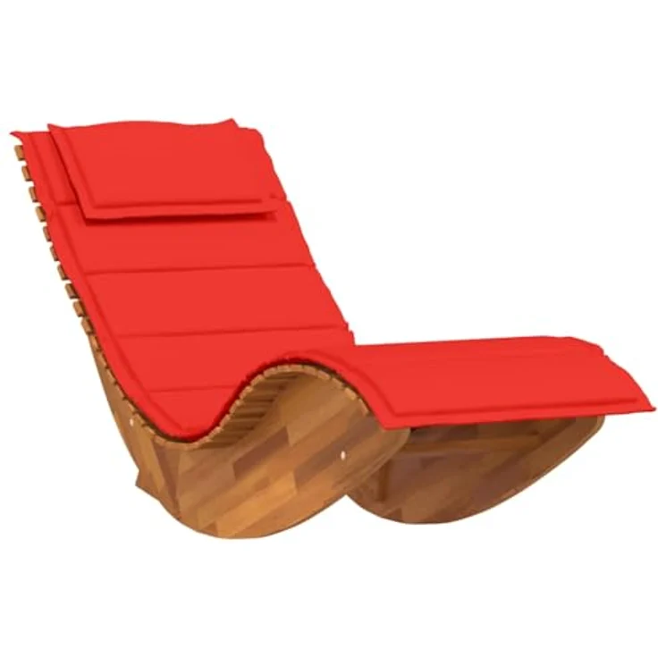 vidaXL Schaukelliege aus Massivholz Akazie, ergonomisch geformt mit stabilen Bodenstoppern – Bild 1