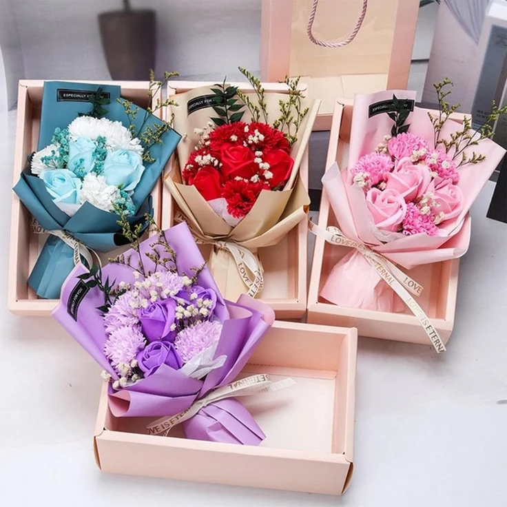 Kunstblume Künstliche Blumen Rosen Geschenkboxen für Hochzeit Muttertag, MOPUEA, Liebevolles Geschenk für besondere Momente – Bild 4