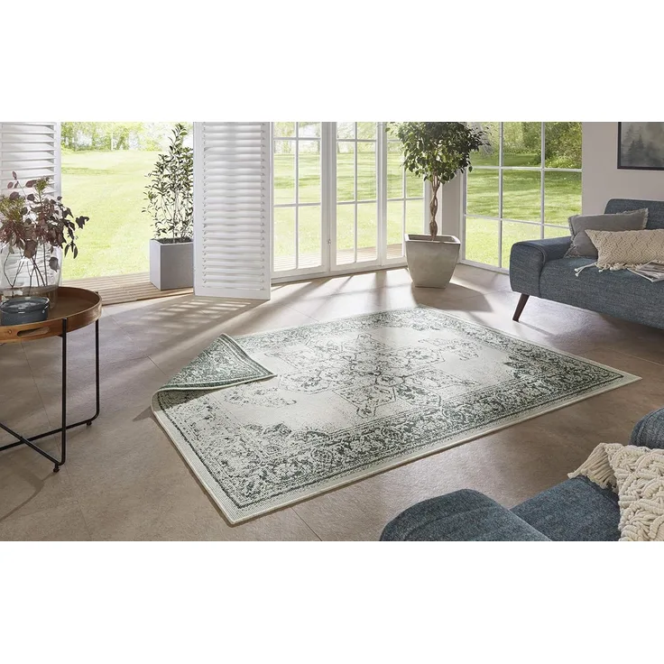 In- & Outdoor Wendeteppich Borbon Grün - 80x150x0,5cm