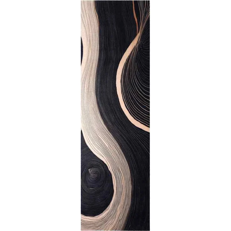 vidaXL Küchen Teppich Schwarz 150 x 45 cm Samt 42013420 – Bild 2