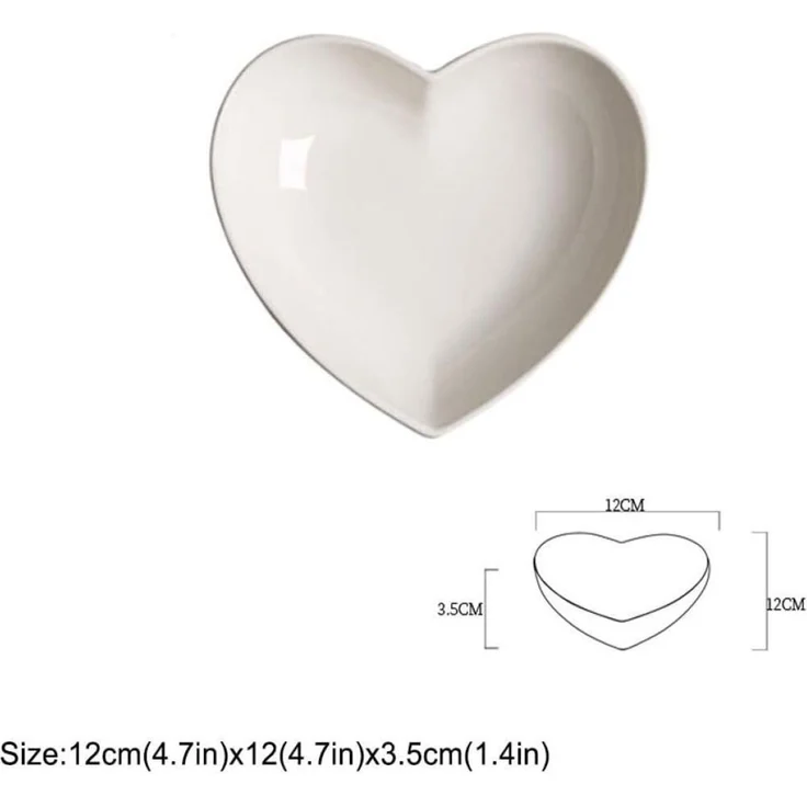 FELIXLEO Servierschale Niedliche Keramik Schale in Herzform 4 teilig 12cm, (1-tlg) – Bild 2