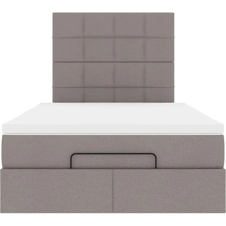 vidaXL Ottoman-Bett mit Matratze & LEDs Taupe 120x200 cm Stoff 3314000 – Bild 6