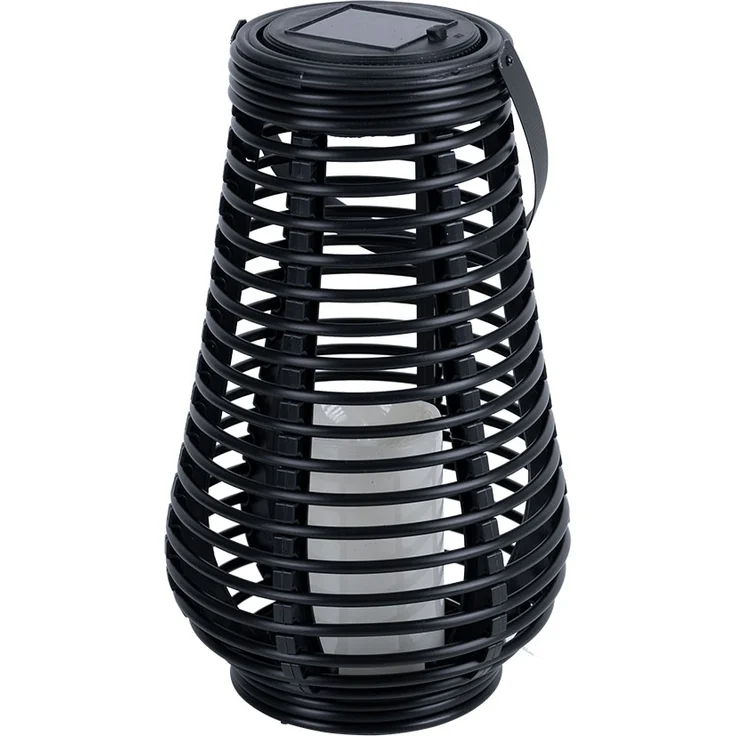 LED Solarlampe, Feuer-Effekt, Henkel, schwarz, H 26 cm – Bild 9