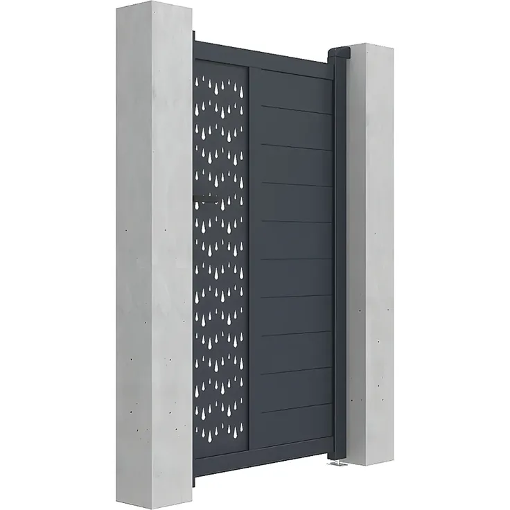 Vente-unique - GREGOR Pedestrian gate Metall Grau - B 4,6 cm x H 176 cm x L 100 cm – Bild 3