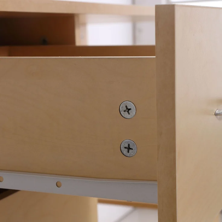 Schreibtisch mit Stauraum, Computertisch 120 x 50 cm, Computertisch mit Regalen und Schubladen, für kleine Räume, Schlafzimmer, helle Holzoptik – Bild 10