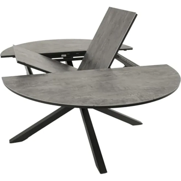 DEGAMO LYON Garten-Ausziehtisch, Alu + ECP, anthrazig/grau, 140/200x140cm rund
