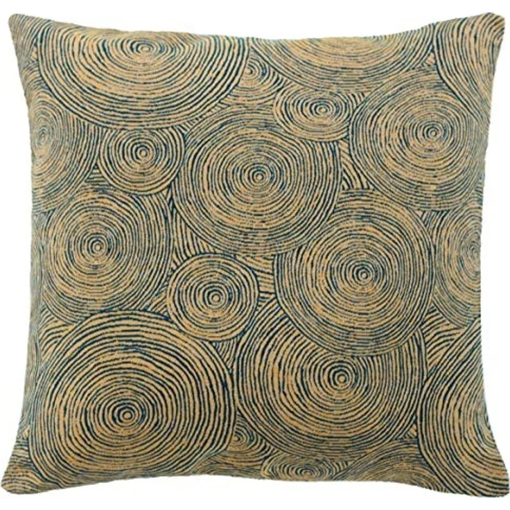 Homing Kissenhülle Cape Town Kreise 45x45 cm gelb blau Kissen Bezug Hülle Deko