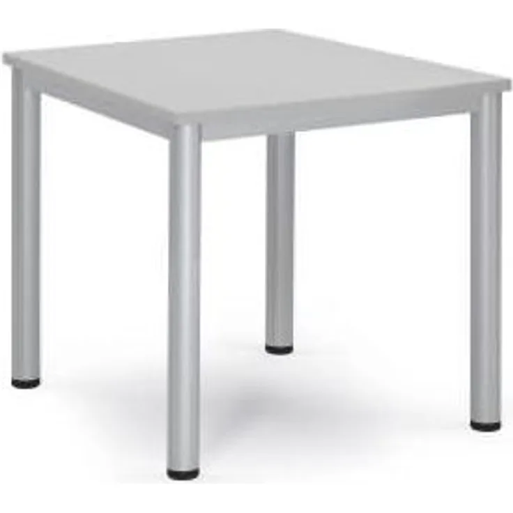 Soennecken Besprechungstisch 80x80x72cm Gestell silber Platte lichtgra