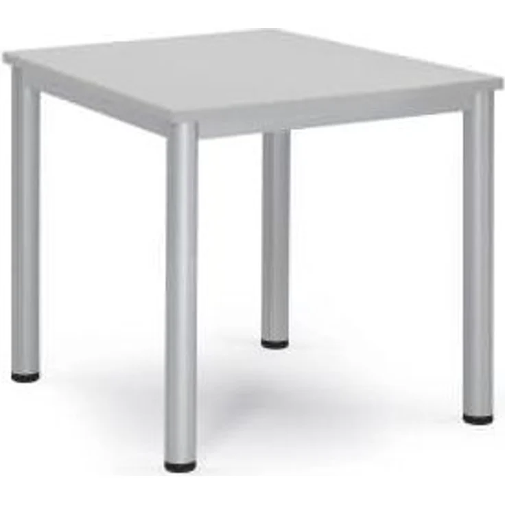 Soennecken Besprechungstisch 80x80x72cm Gestell silber Platte lichtgra
