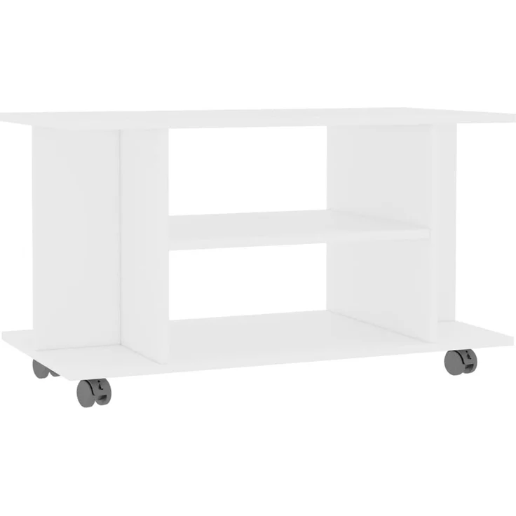 vidaXL TV-Schrank mit Rollen Weiß 80x40x45 cm Holzwerkstoff 800189 – Bild 2