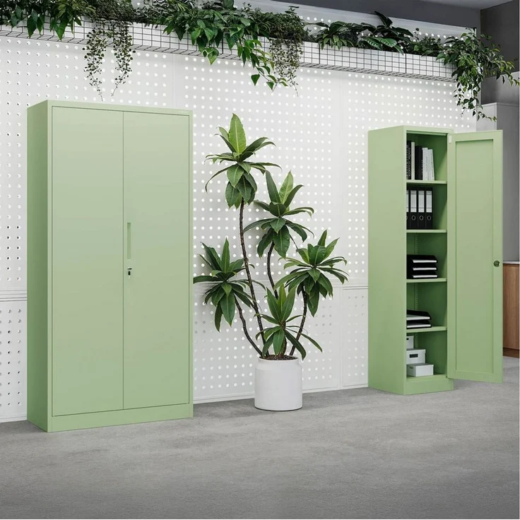 Jan Nowak Metallschrank 185 x 90 x 45 cm | Büroschrank Abschließbar mit Kleiderstange, Pulverbeschichtung | Aufbewahrungsschrank Umkleideschrank Spind Kleiderstange | Pastellgrün – Bild 4
