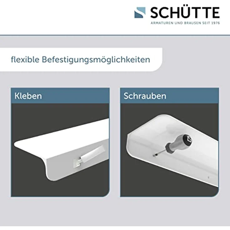 Schütte Duschablage, Weiß, zum Kleben – Bild 6