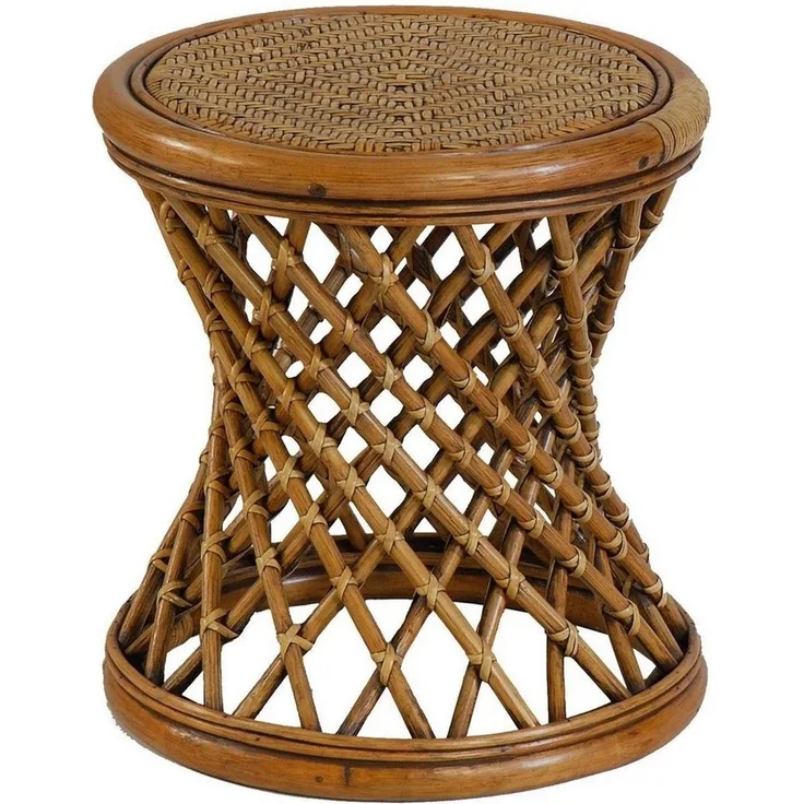 Krines Home Fußhocker Rattan Hocker Sitzhocker Rattanhocker Blumenhocker Schemel Badhocker, geflochten