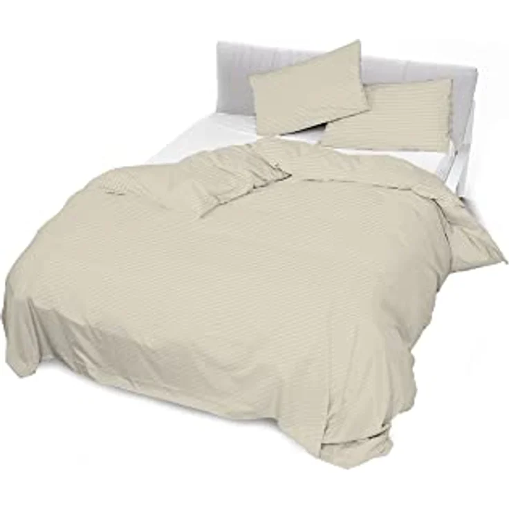 Italian Bed Linen CP-ST-2P Satin Stripes Bettbezug, Doppelte, Turteltaube, Polyester – Bild 4