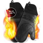 AVANA Topfhandschuhe Silikon Ofenhandschuhe Backhandschuhe Kochhandschuhe, (1 Paar Ofenhandschuhe aus Silikon), weiches Baumwoll-Innenfutter, Anti-Rutsch, Hitzebeständig bis 350°C