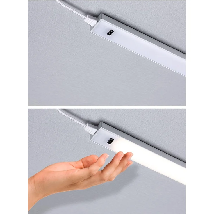 LED Unterschrankleuchte Inline Starterset 3000K dimmbar 2x4W 350x26mm 2x350lm 230/24V Chrom matt – Bild 8
