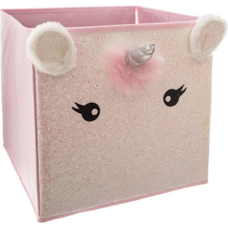 Faltbox, Textilbehälter, Aufbewahrungsbox für Kinderzimmer, rosa, 30 x 30 x 30 cm, Atmosphera for kids