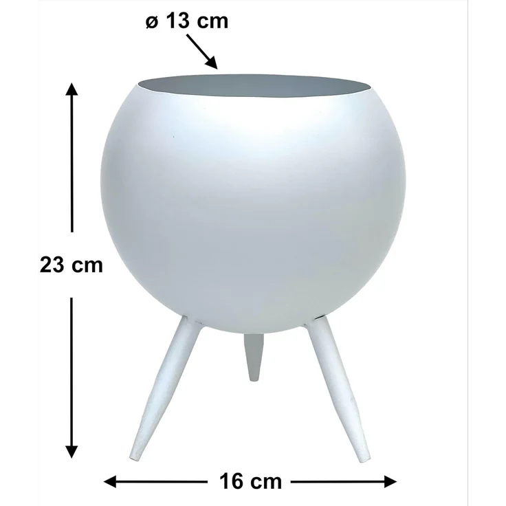 DanDiBo Blumenhocker Metall mit Topf Weiß 23 cm Blumenständer 96259 M Blumensäule Modern Pflanzenständer Pflanzenhocker – Bild 2