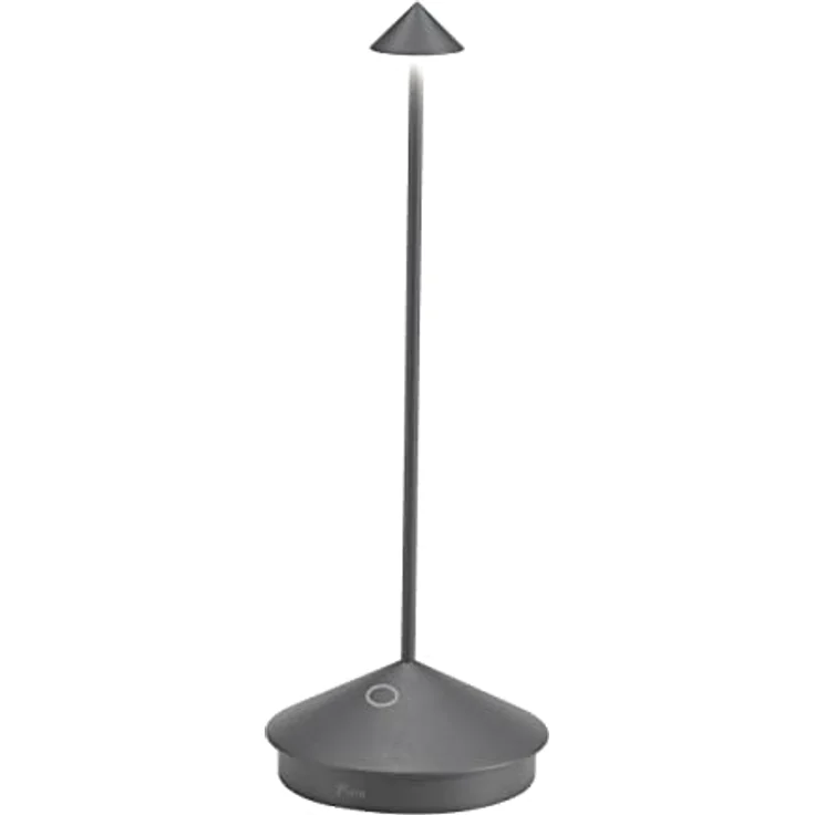 Zafferano Pina Pro - Dimmbare LED-Tischlampe aus Aluminium, Schutzart IP54, Verwendung im Innen-/Außenbereich, Kontaktladestation, H29cm, EU-Stecker - Dunkelgrau – Bild 2