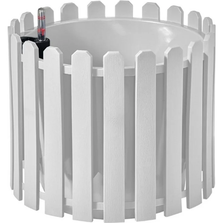 HTI-Living Blumentopf Blumentopf mit Wasserspeicher Nessa rund weiß (Stück, 1 St, 1 Blumentopf), aus Kunststoff mit Wasserstandsanzeiger – Bild 2